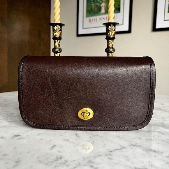 Vintage Coach Dinky Bag 9375 in Mocha Made in New York - Picture 1 of 14